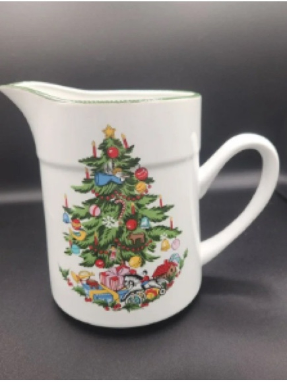 Ceramic Christmas Tree Creamer Pitcher - White